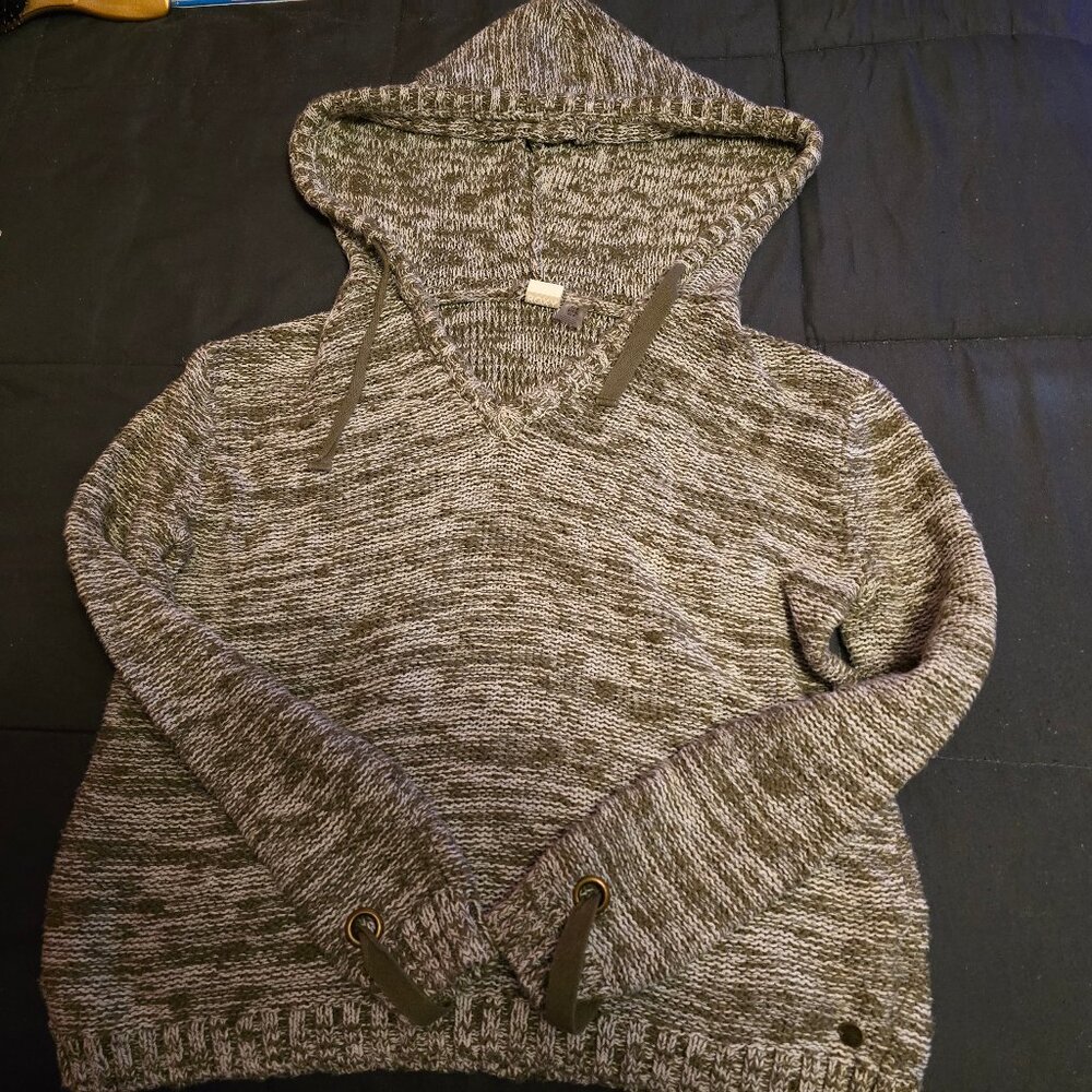 Roxy Like-New Medium Heather Grey Drawstring Hoodie